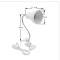 E27 Clip Desk Lamp Adjustable Gooseneck Clamp Light for Bedside Bookshelf