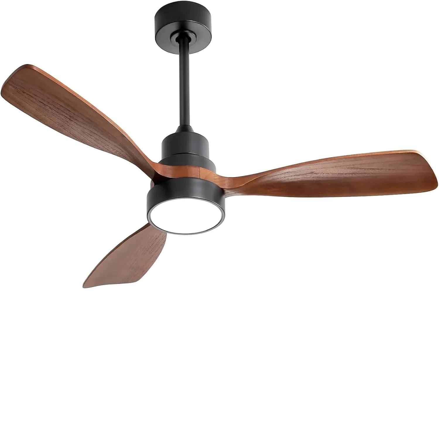 48 Inch Smart Wood Ceiling Fan with LED Light Remote 6-Speed DC