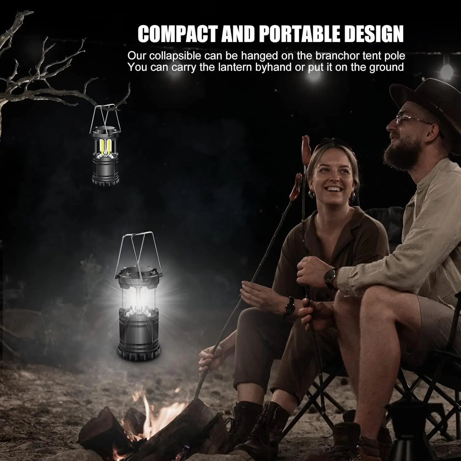 LED Camping Lantern Battery Powered Waterproof Emergency Light for Power Outages