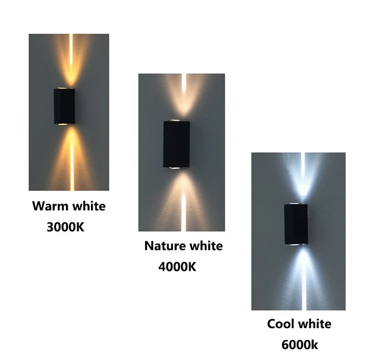 Outdoor Waterproof Wall Light – 6W Silver Aluminum Up Down LED Sconce IP65 Porch
