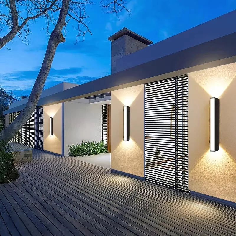 Modern LED Outdoor Wall Light IP65 Waterproof Aluminum Porch Garden Strip Lamp