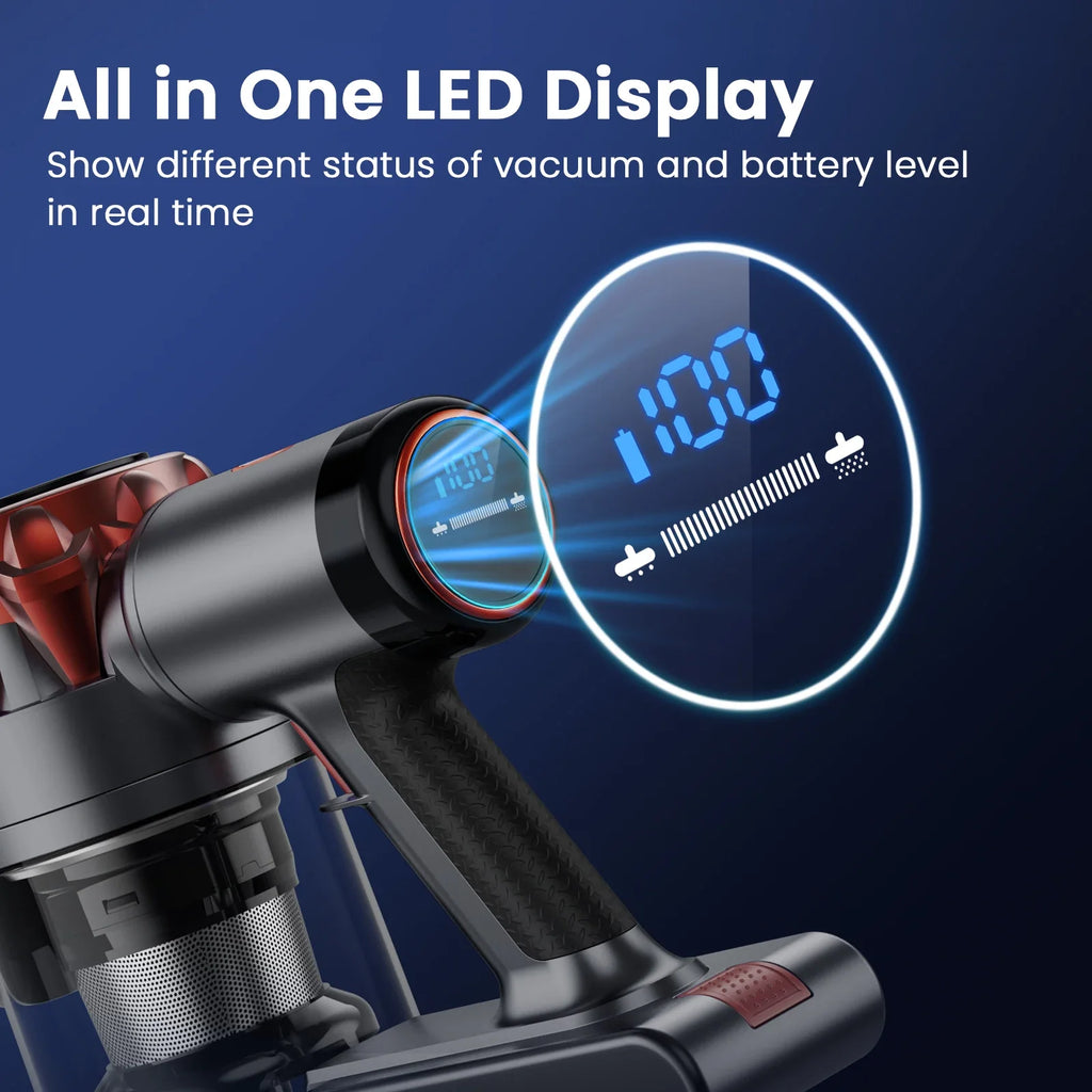 Cordless Hardwood Floor Vacuum Cleaner Lightweight Multi Surface with Smart Control