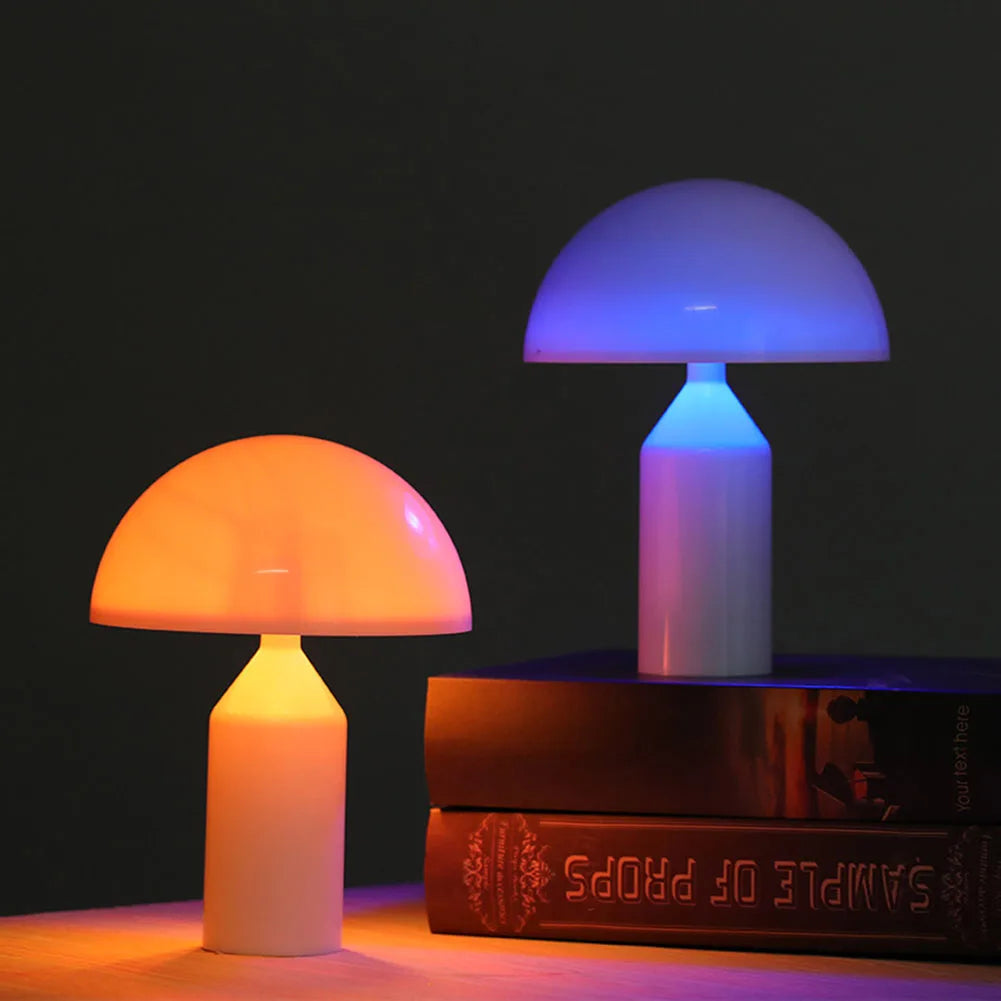 Mushroom Nightstand Lamp Color Changing Dimmable Battery Bedside Light Decor
