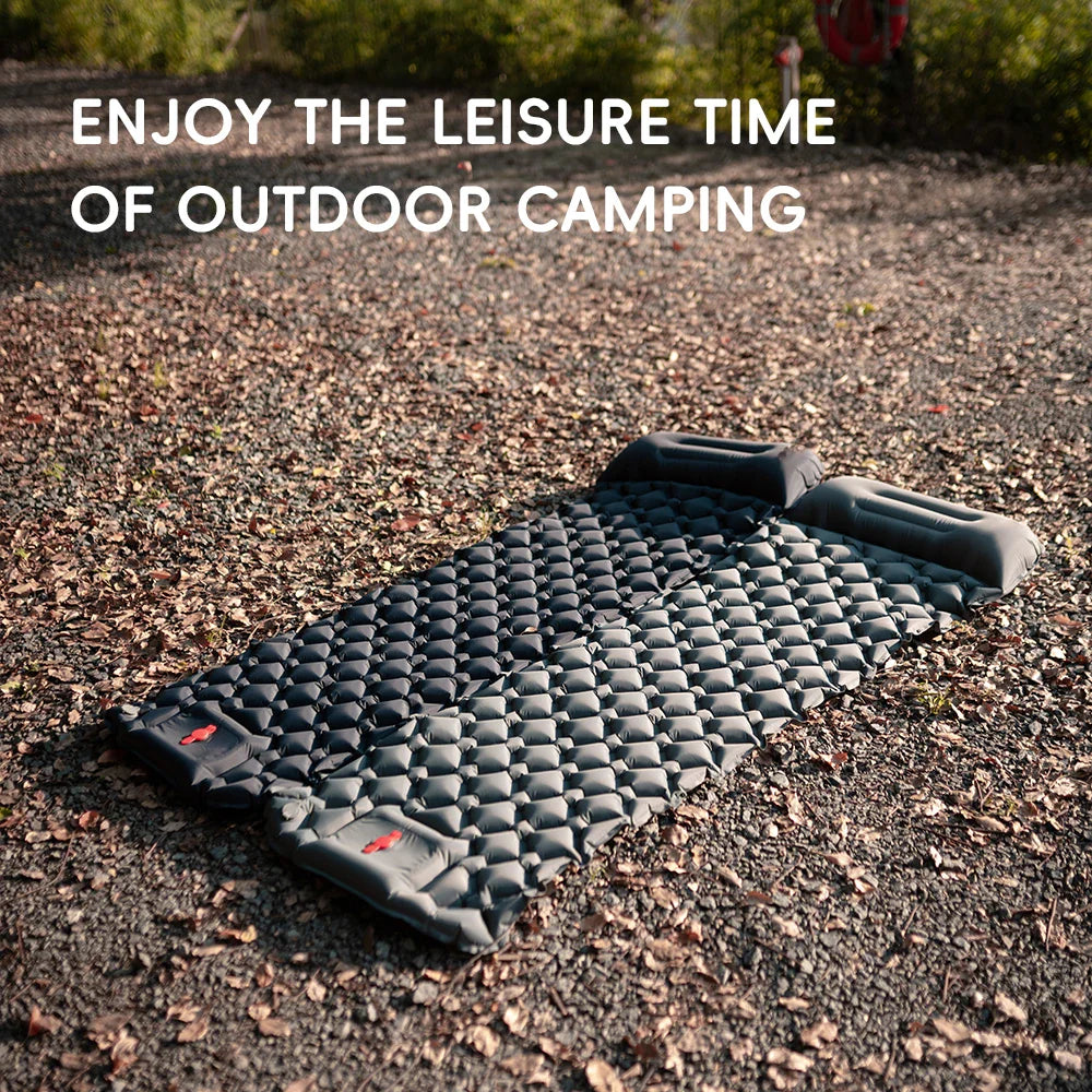 Self-Inflating Camping Sleeping Pad with Pillow – Ultralight Hiking Air Mattress