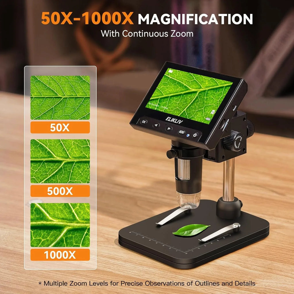 4.3 Inch LCD Digital Microscope 1000X Coin Repair Camera with LED for PC