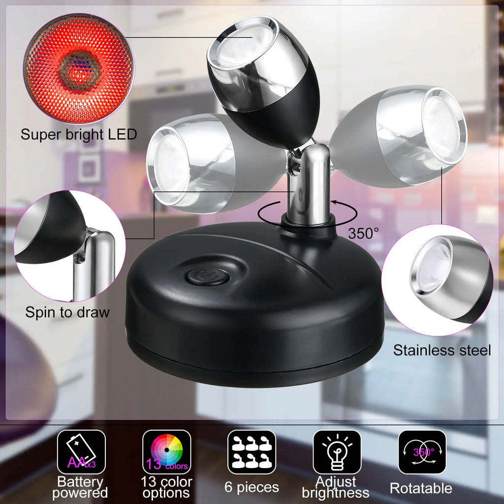 Dimmable LED Wall Sconce Remote Control 360° Rotating Bedroom Hallway Light