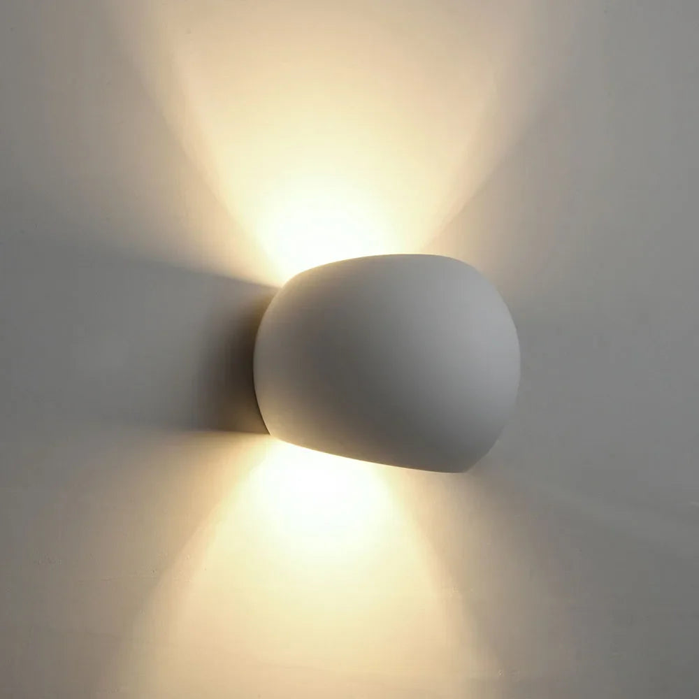 Modern LED Wall Sconce G9 Gypsum Indoor Bedroom Living Room Bedside Light