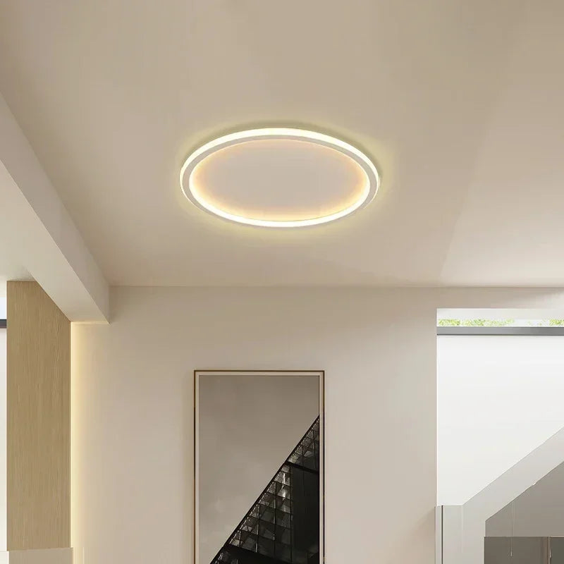Nordic Minimalist LED Ceiling Light Circular Remote Control Bedroom Living Room