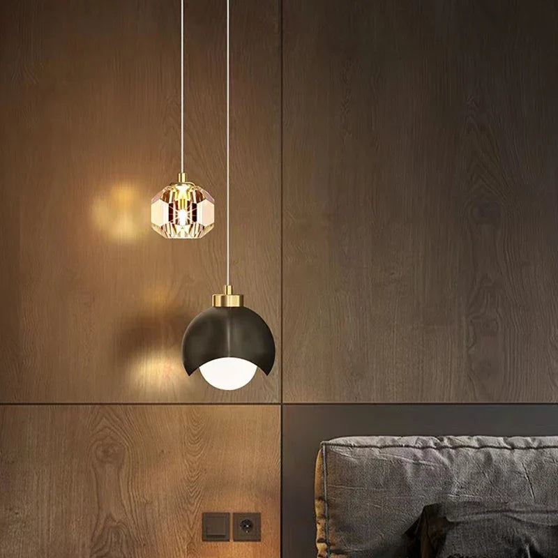 Modern Crystal Pendant Light Luxury Nordic Hanging Lamp Bedroom Living Room