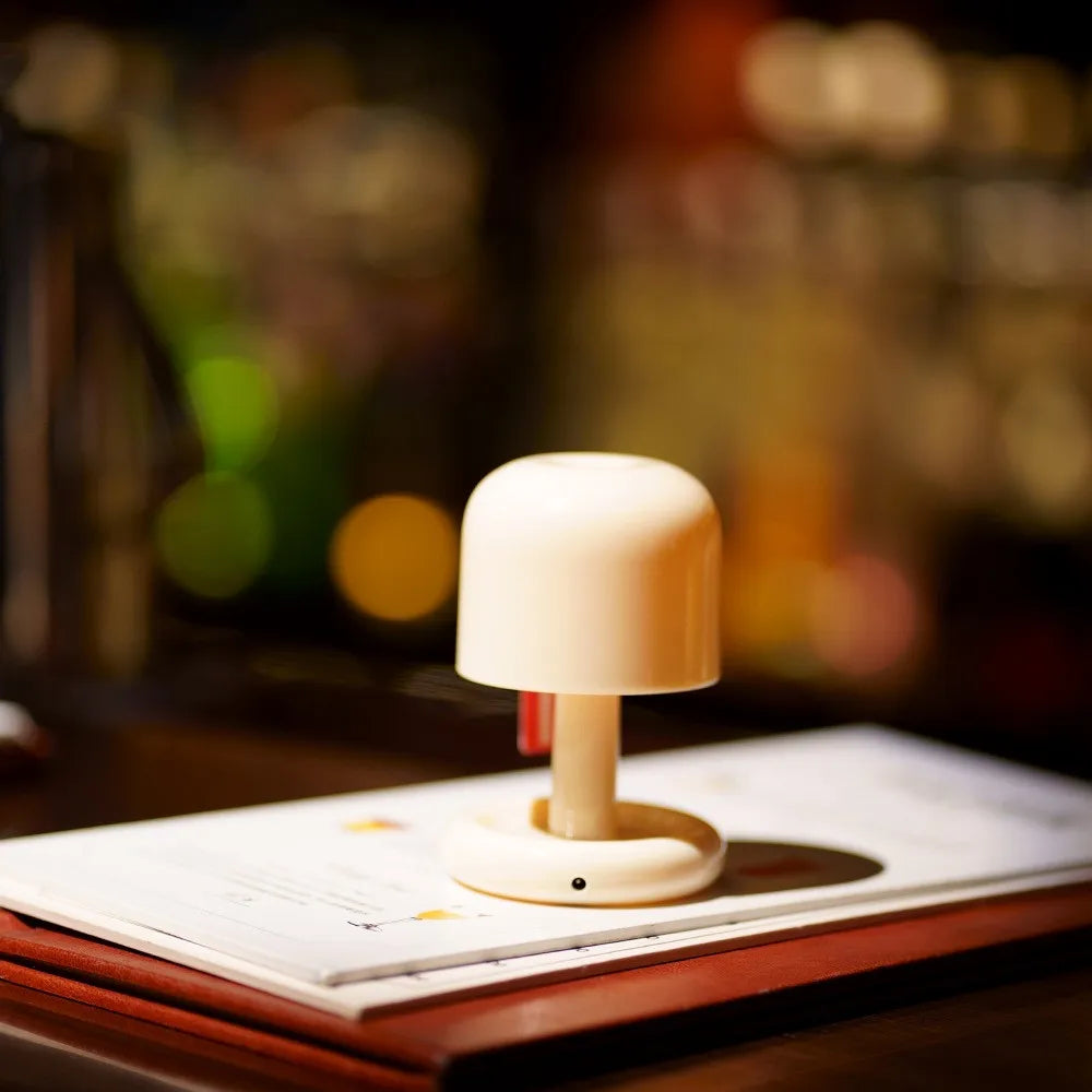 Sunset Night Lamp Mushroom LED Rechargeable Mini Desktop Light for Home Bedroom Decor