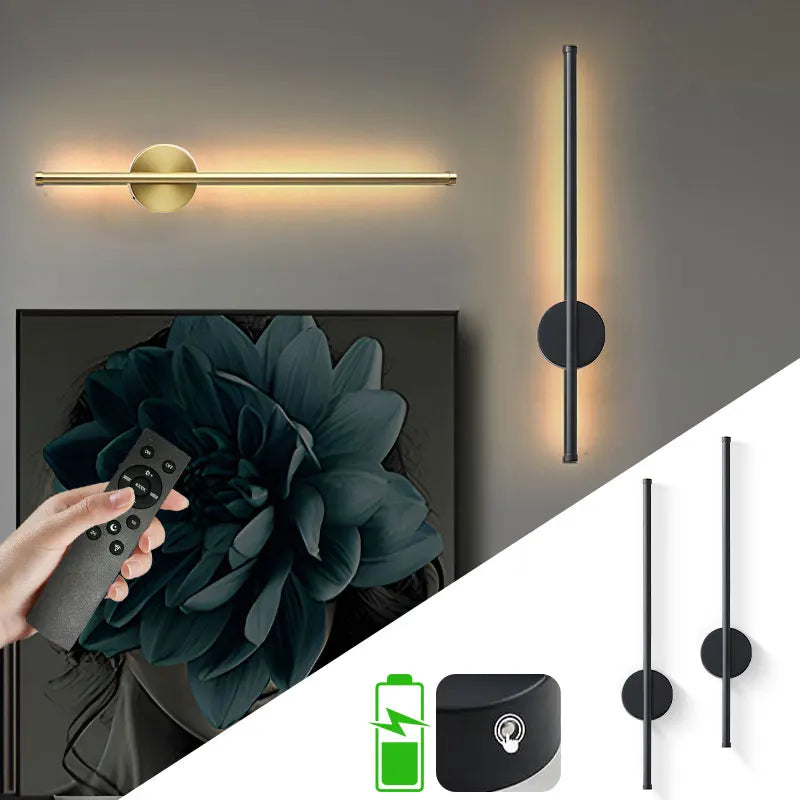 Rechargeable LED Wall Light Touch Switch 3CCT USB Battery Operated Sconce