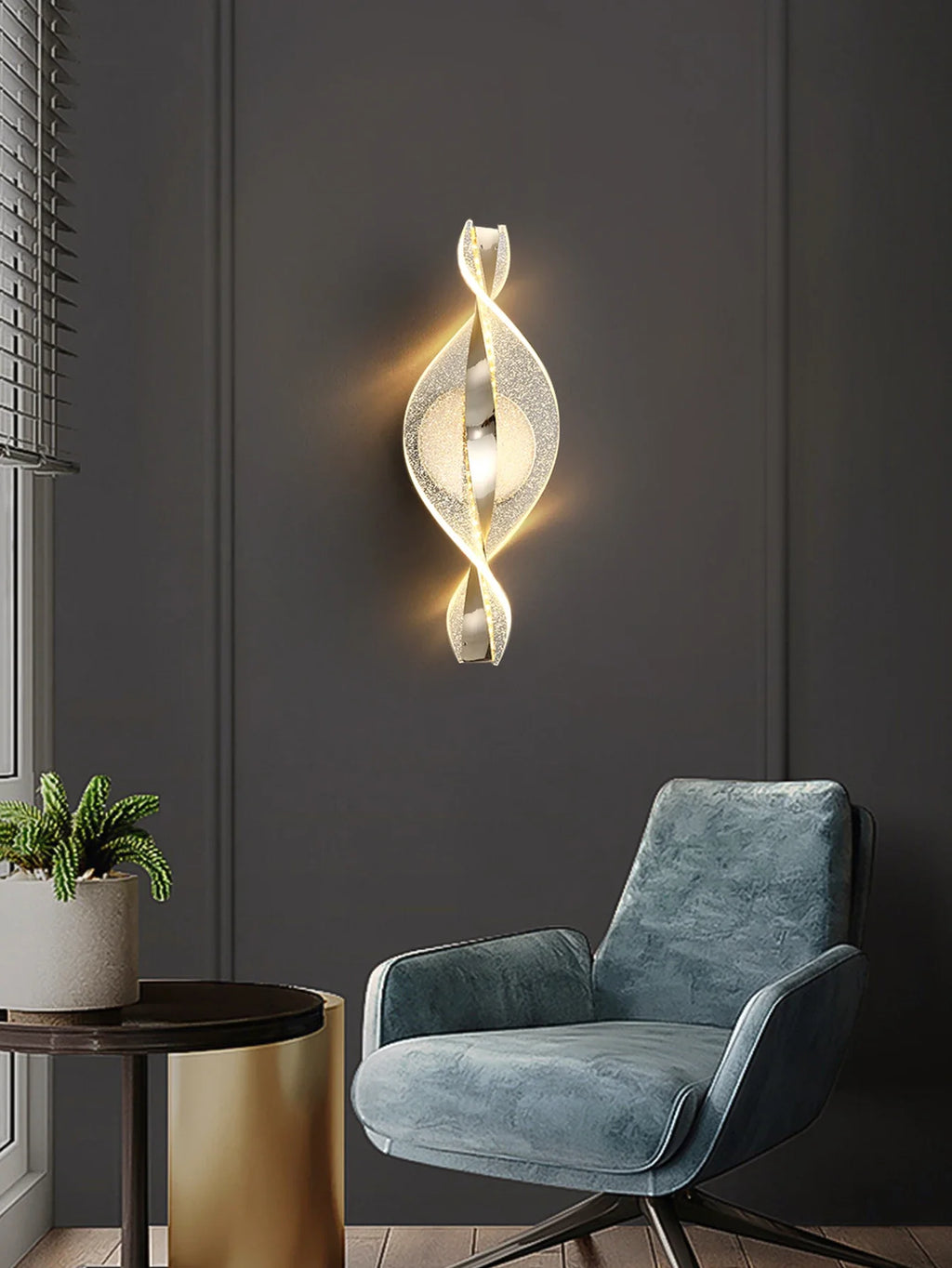 Modern LED Wall Lamp – Gold/Black Acrylic Light for Bedroom, Hallway & Living Room