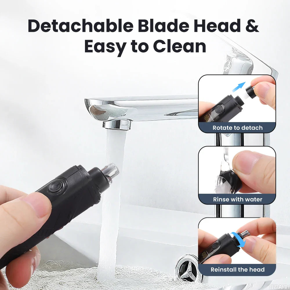 Electric Nose Hair Trimmer USB Rechargeable Ear & Nose Hair Remover for Men