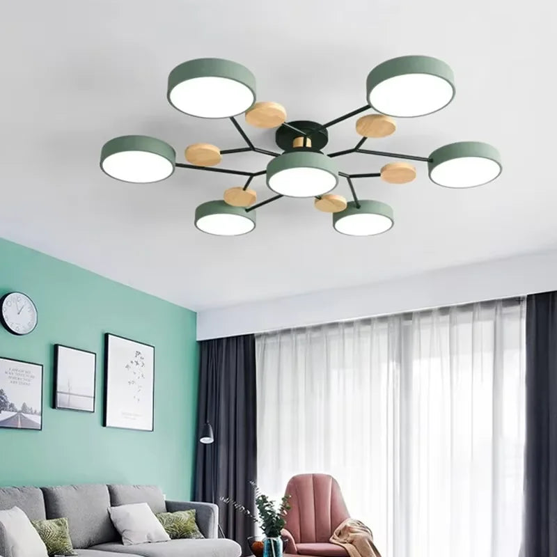 IRALAN LED Ceiling Chandelier 3-Color Pendant Light for Bedroom Living Room Hotel