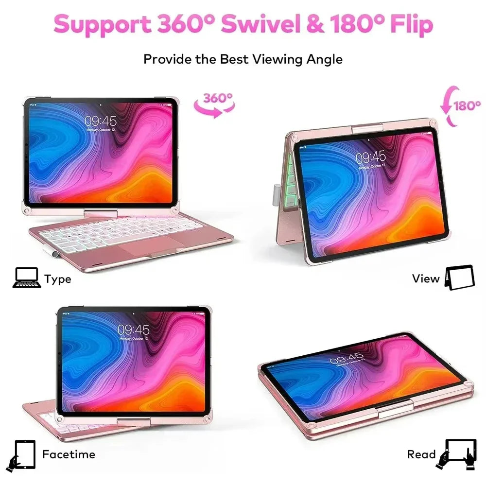 Magic Keyboard Case iPad 11th Gen 2025 iPad Air 11/13 Backlit 360°