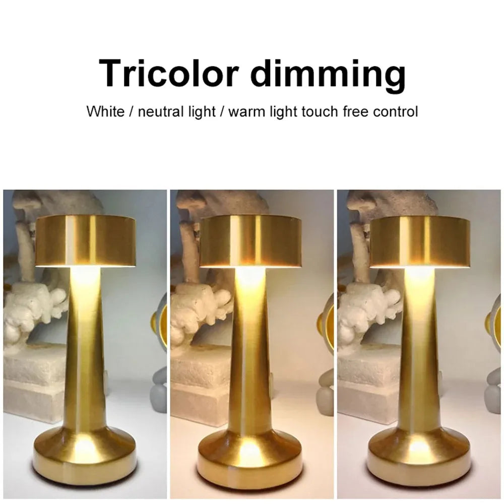 Rechargeable LED Touch Table Lamp USB Desk Light for Bedroom Bar Mood Lighting