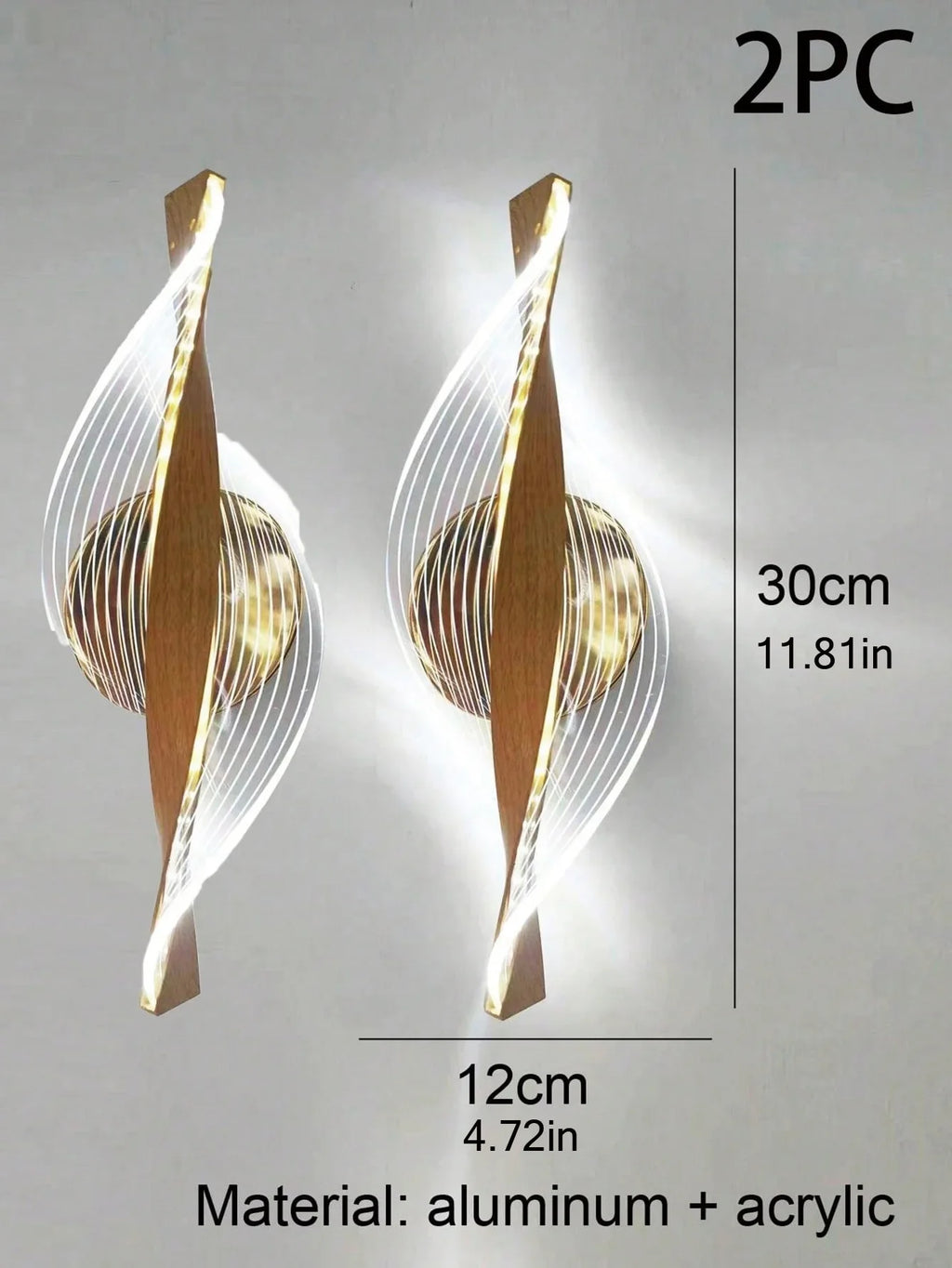 Modern LED Wall Lamp – Gold/Black Acrylic Light for Bedroom, Hallway & Living Room
