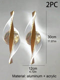Modern LED Wall Lamp – Gold/Black Acrylic Light for Bedroom, Hallway & Living Room