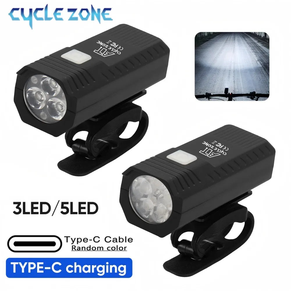 Rechargeable Bike Light Set LED Headlight and Taillight for Night Cycling Safety