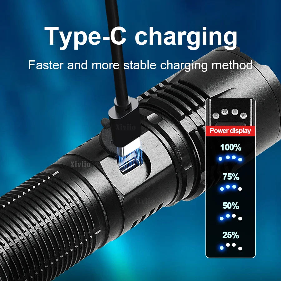 Ultra Bright Rechargeable LED Flashlight Tactical Torch Outdoor Camping