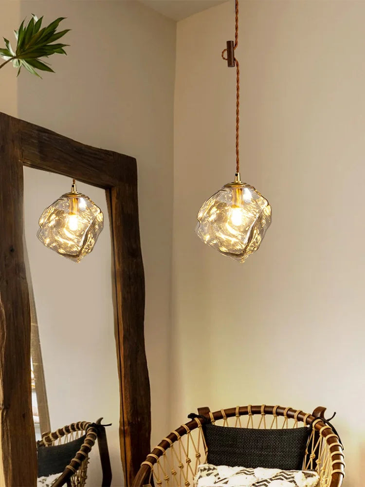 Ice Cube Lava Pendant Light Adjustable LED Chandelier for Bedroom Bar Restaurant