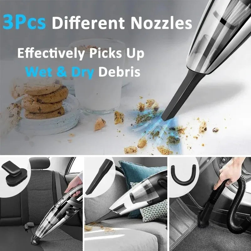 Wireless Handheld Vacuum Cleaner – Powerful Cyclone Suction for Car & Home Pet Hair
