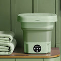 8L Portable Foldable Mini Washing Machine with Spin Dryer for Socks Underwear
