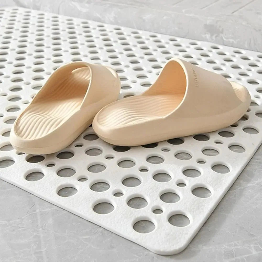 Non Slip Bath Mat with Drain Holes Suction Cups Easy Clean Bathtub Mat
