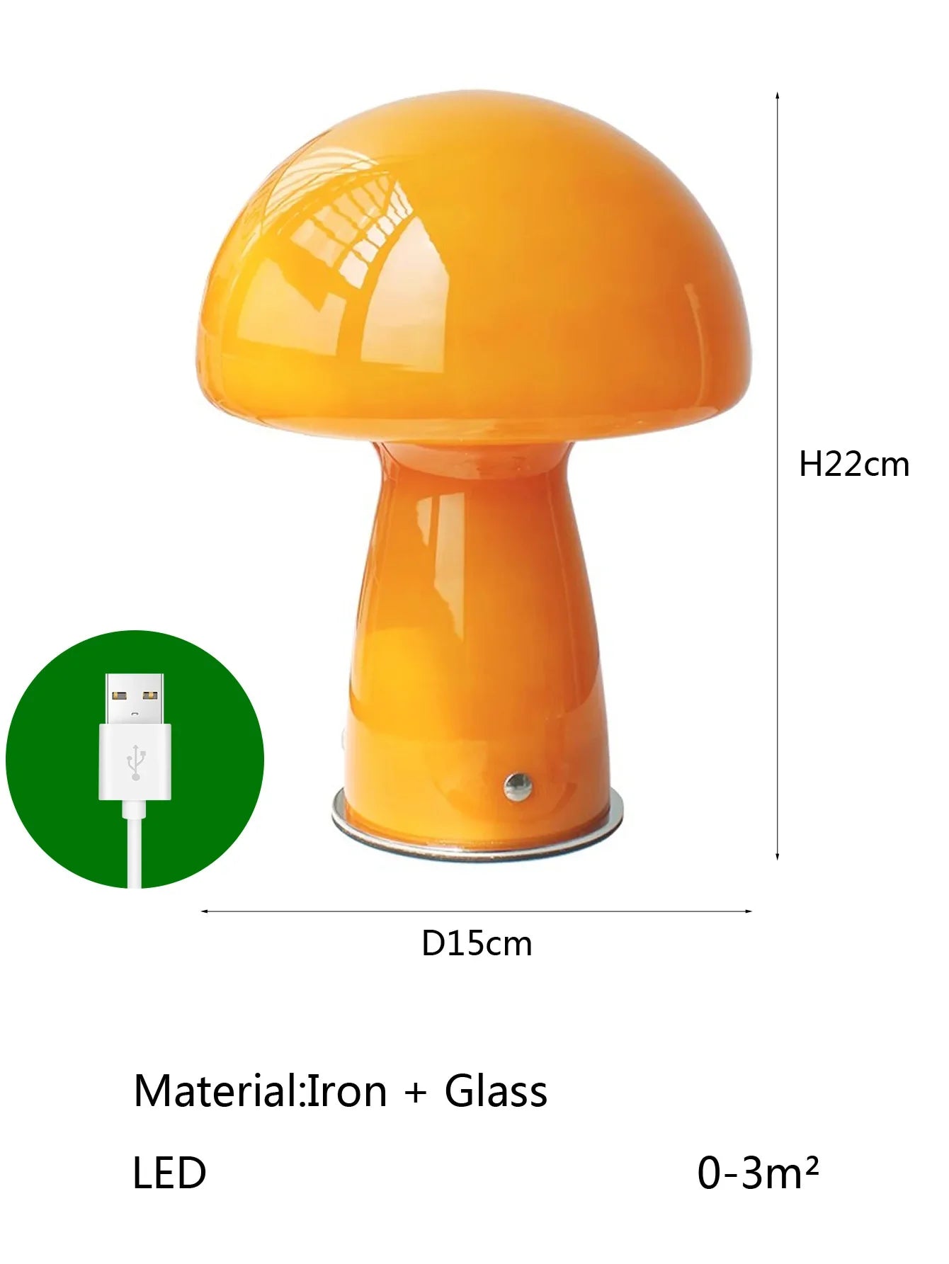 LED Mushroom Table Lamp USB Tri Color Ambient Light Bedside Dining Camping Decor