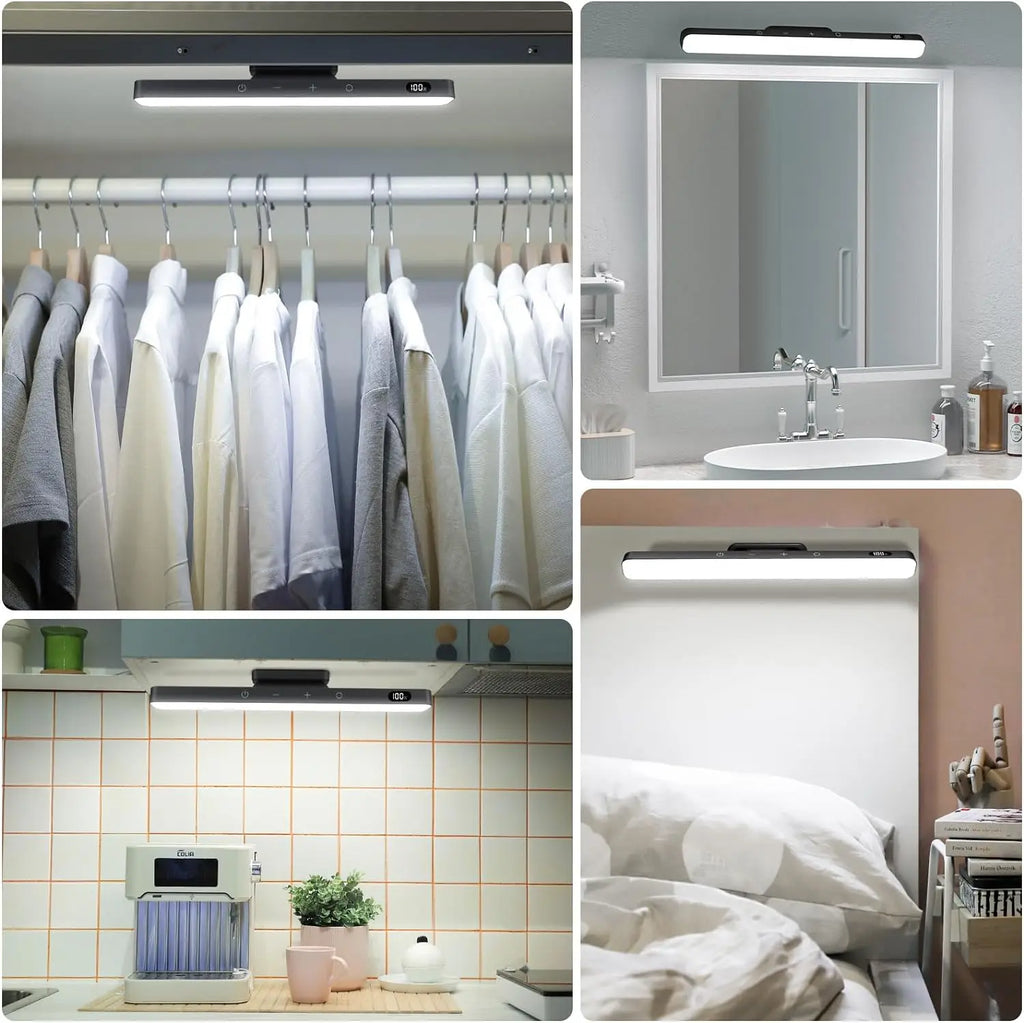 Rechargeable Dimmable Night Light – 3 Color LED Makeup & Under Cabinet Lamp