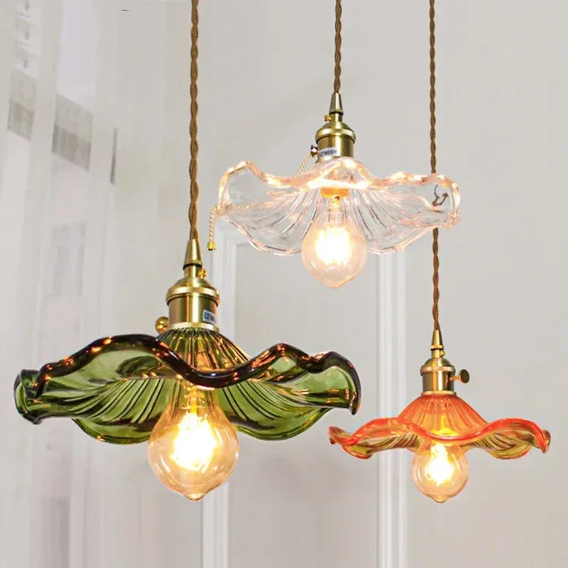 Moktan Sabai Nordic LED Pendant Light – Colorful Glass Copper Hanging Lamp