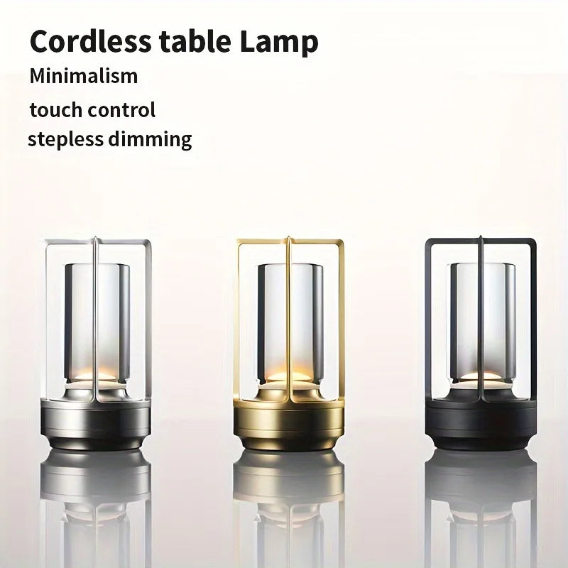 Rechargeable Touch Table Lamp Wireless LED Night Light for Bedroom Desk Decor