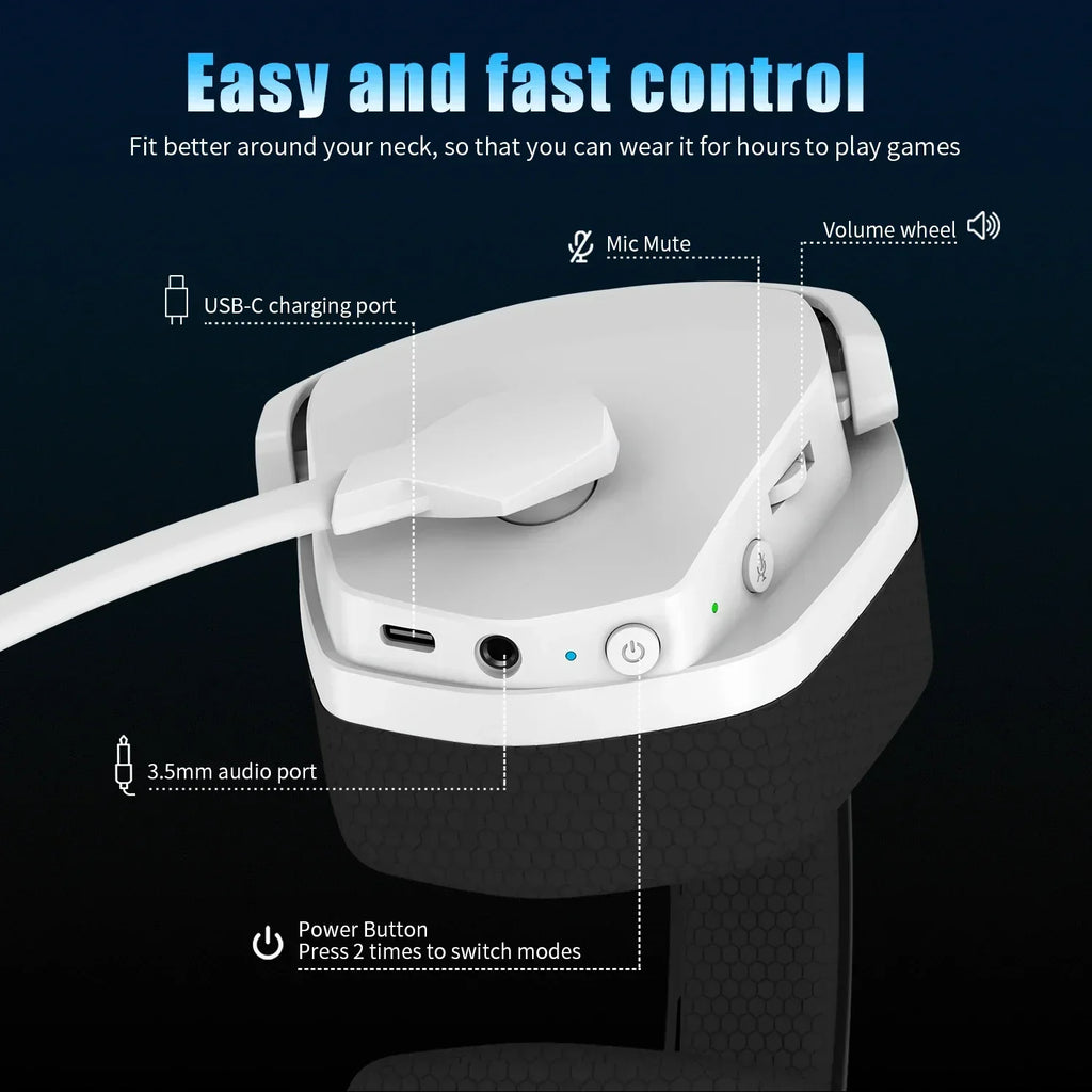 Dual Wireless Gaming Headset with Mic ANC for PS5 PC Mobile Switch