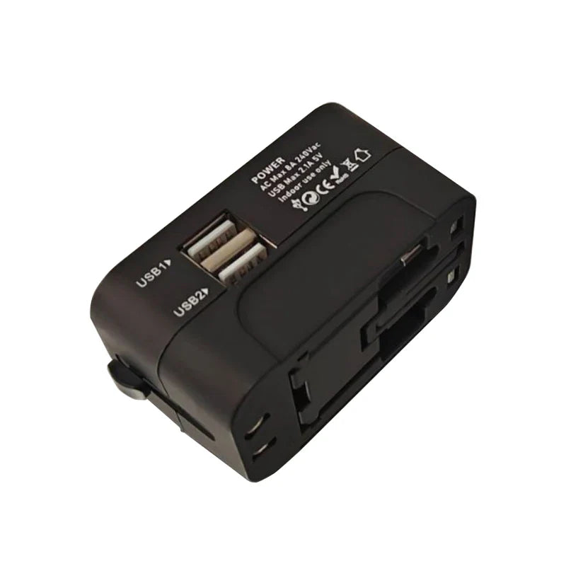 Universal AC Power Adapter EU US Plug Converter Dual USB Travel Charger