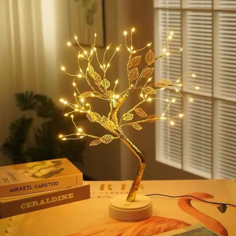 Cherry Blossom Tree LED Night Light USB Battery Touch Lamp Desktop Home Decor