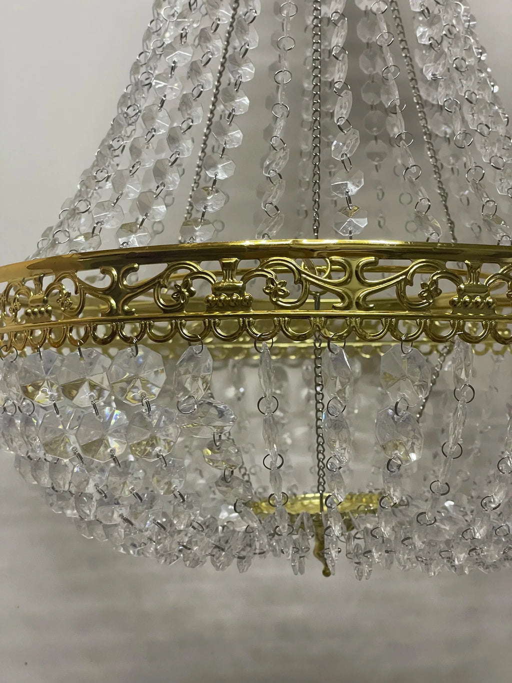 Vintage Crystal Chandelier Lampshade – Ceiling Pendant Light Shade Easy Fit