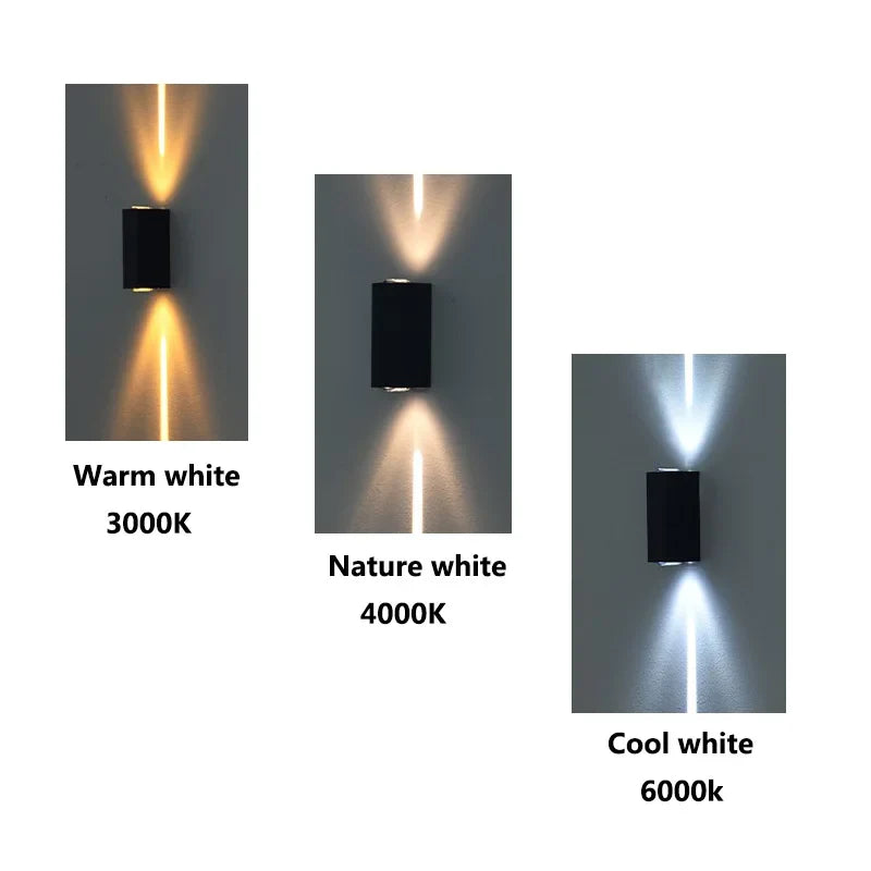 Outdoor Waterproof Wall Light – 6W Silver Aluminum Up Down LED Sconce IP65 Porch