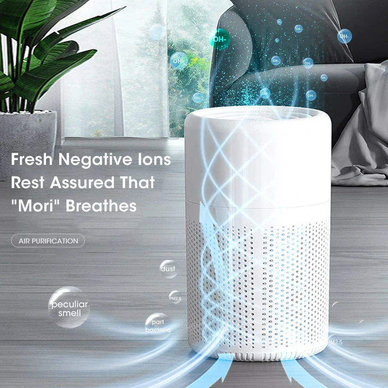 Mini Desktop Air Purifier with HEPA Filter for Home Office Odor Dust Smoke