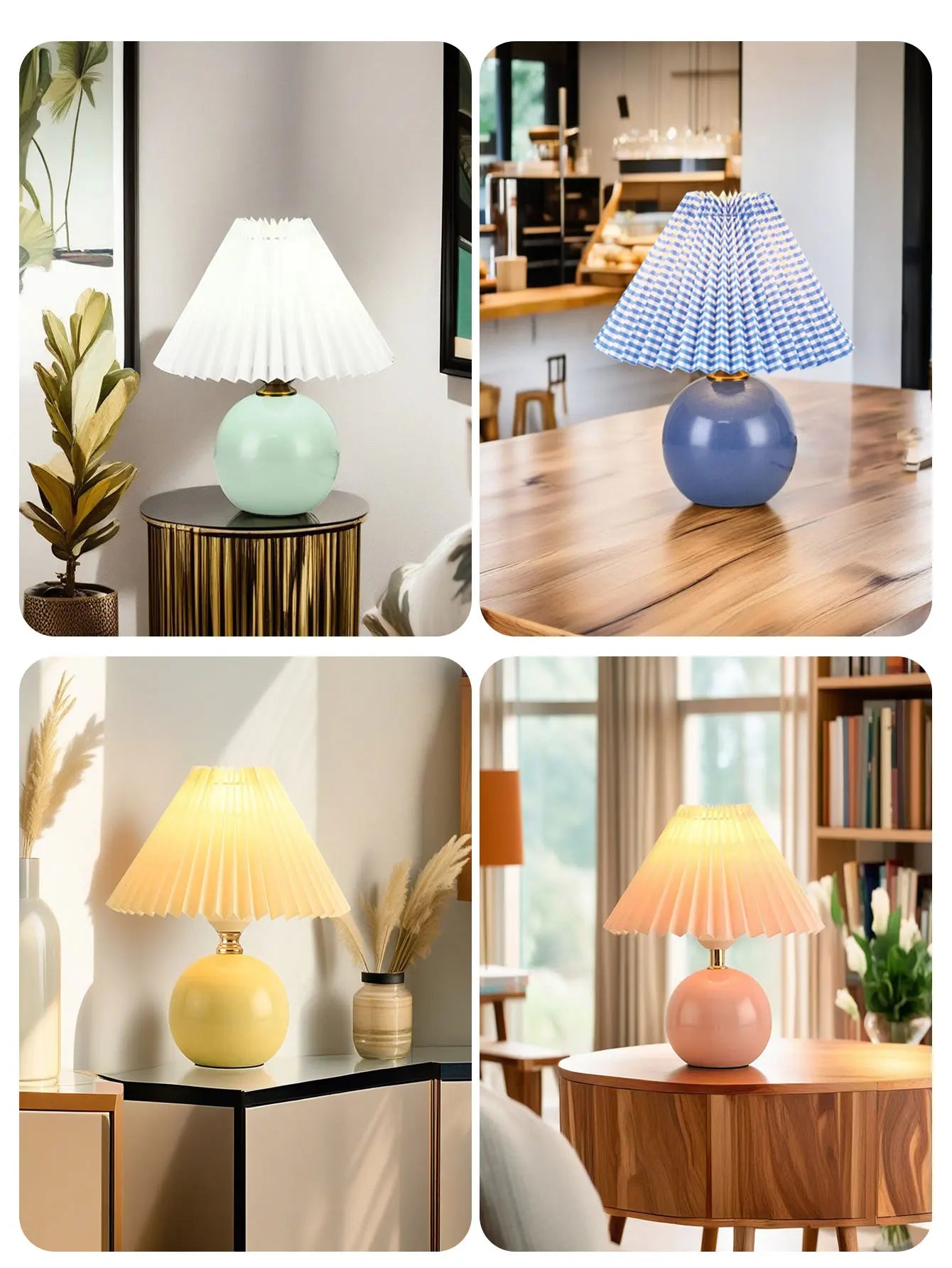 Nordic Pleated Table Lamp LED USB Foldable Bedside Desk Light Art Home Decor