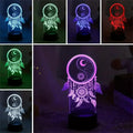 Dream Catcher 3D Night Light Optical Illusion Lamp 7-Color Touch Bedroom Decor