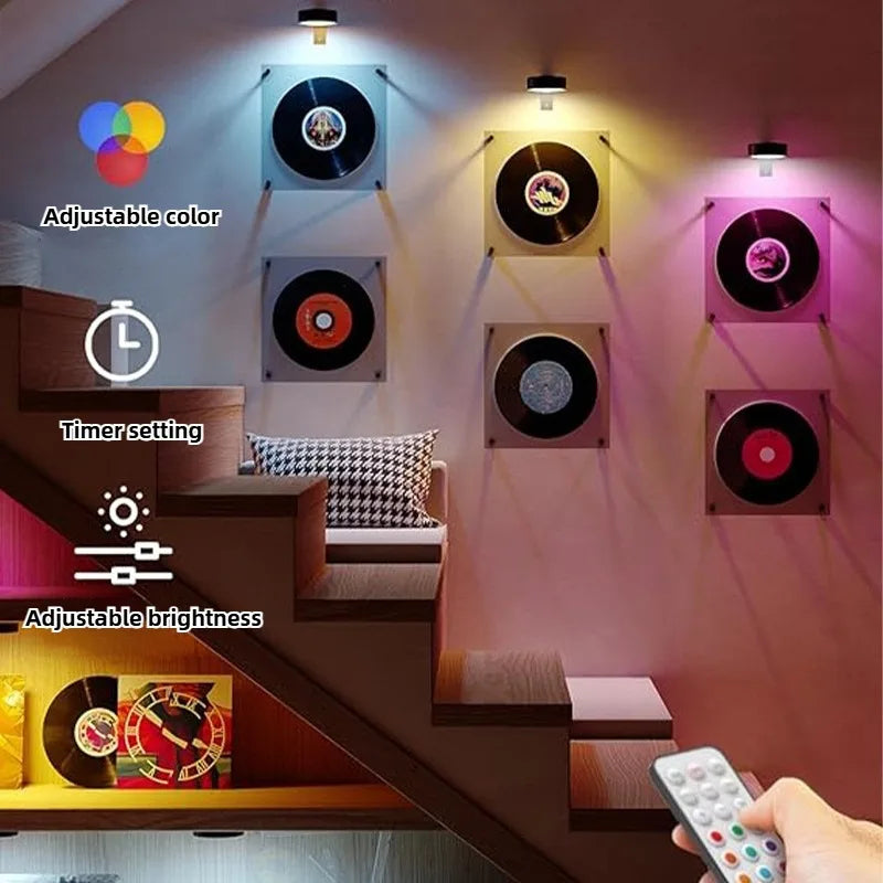 Magnetic RGB Wall Art Light USB Rechargeable Remote Dimmable LED Display
