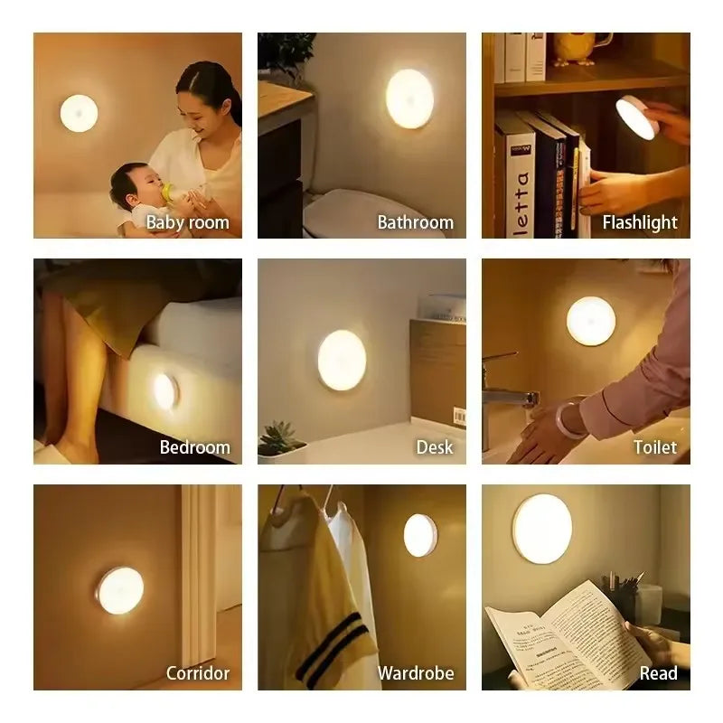 Rechargeable LED Touch Night Light USB Magnetic Wall Lamp Dimmable Portable