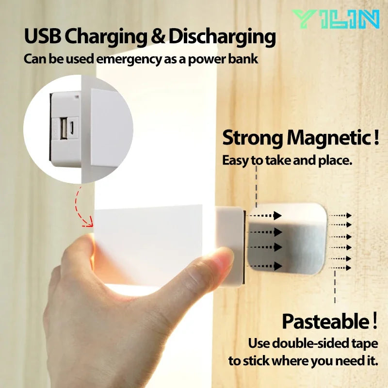 Touch Sensor LED Wall Lamp USB Rechargeable Modern Nordic Bedroom Living Room