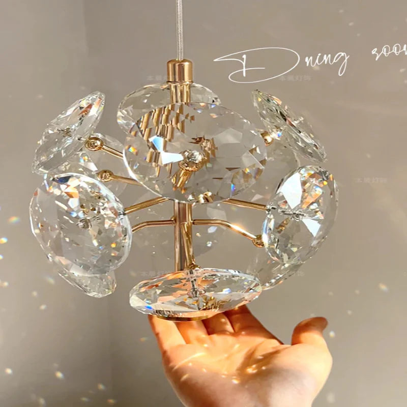 Modern K9 Crystal Bedside Wall Lamp Luxury Small Chandelier Ceiling Light Decor