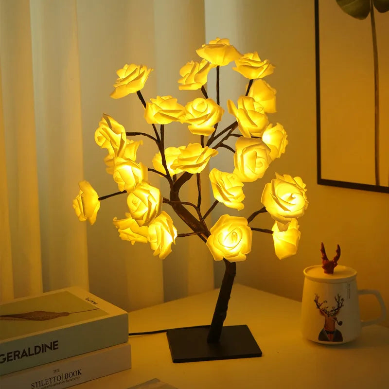 108LED Rose String Table Lamp USB Powered Night Light Romantic Party Decor