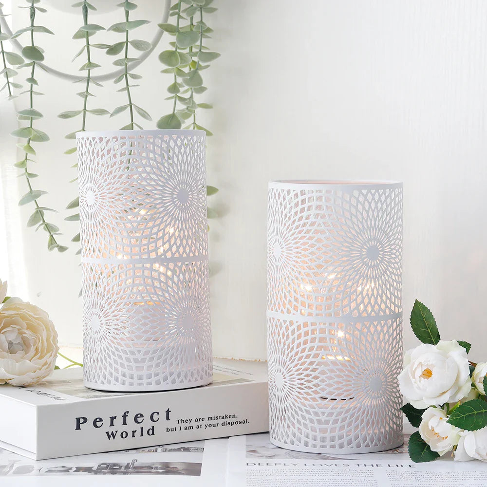 2Pcs Battery LED Table Lamps – Modern Cylinder Cordless Lights for Home & Wedding