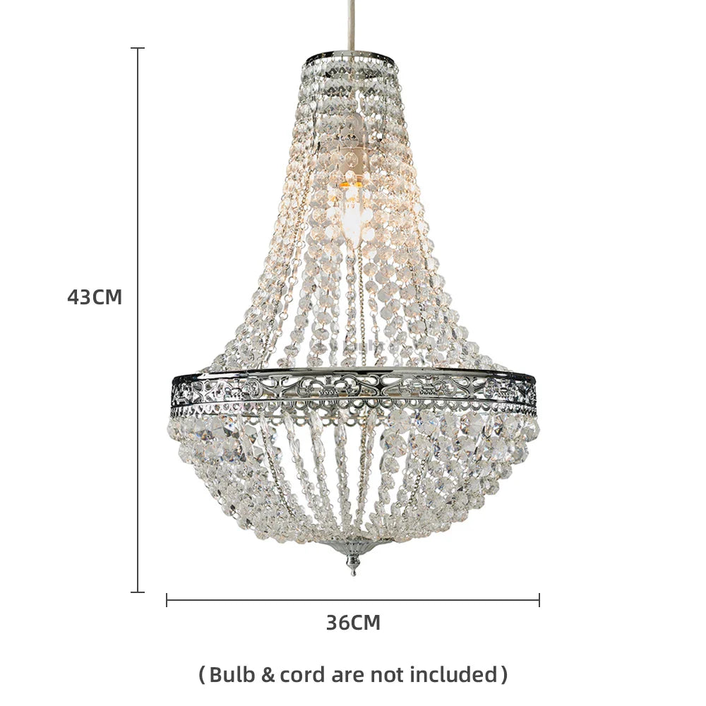 Vintage Crystal Chandelier Lampshade – Ceiling Pendant Light Shade Easy Fit