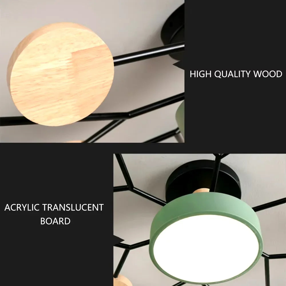 IRALAN LED Ceiling Chandelier 3-Color Pendant Light for Bedroom Living Room Hotel