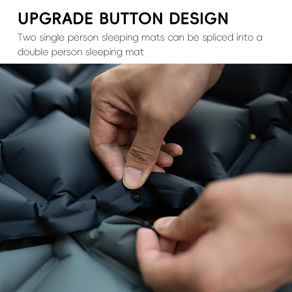 Self-Inflating Camping Sleeping Pad with Pillow – Ultralight Hiking Air Mattress