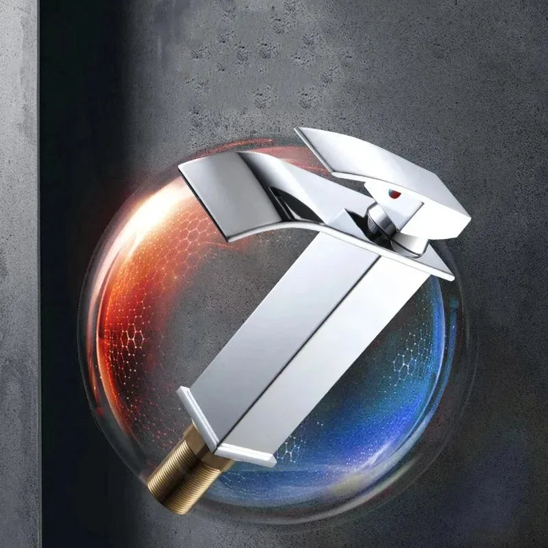Dragon Head Waterfall Faucet Bathroom Kitchen Sink Hot Cold Single Handle Tap
